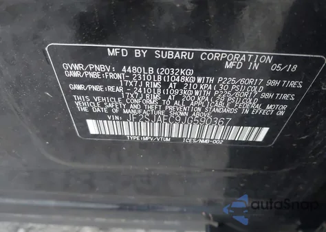 2018 Subaru Forester 2.5I Premium from USA, damaged, VIN JF2SJAEC9JG590367